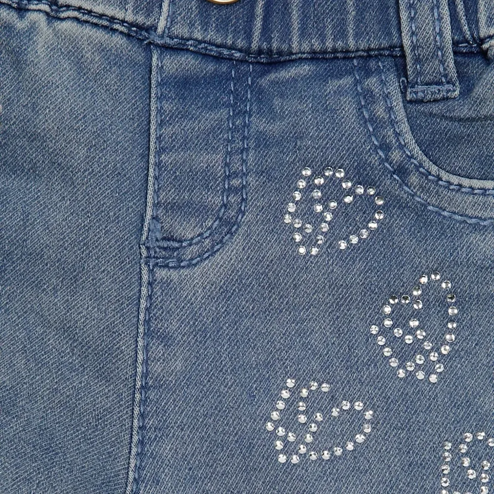 Брюки с вышивкой в виде сердца