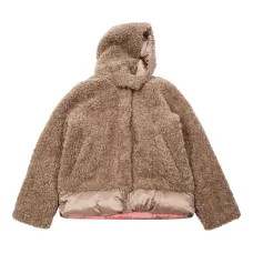 Шуба из искусственного меха с капюшоном