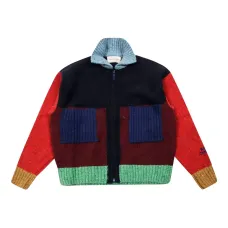 Кардиган в стиле колор-блок на молнии