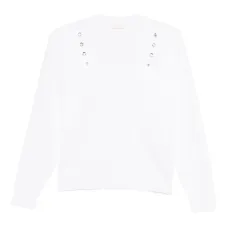 Футболка с украшениями и V-образным вырезом