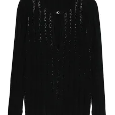 Топ с вырезом-каплей, украшенный стразами