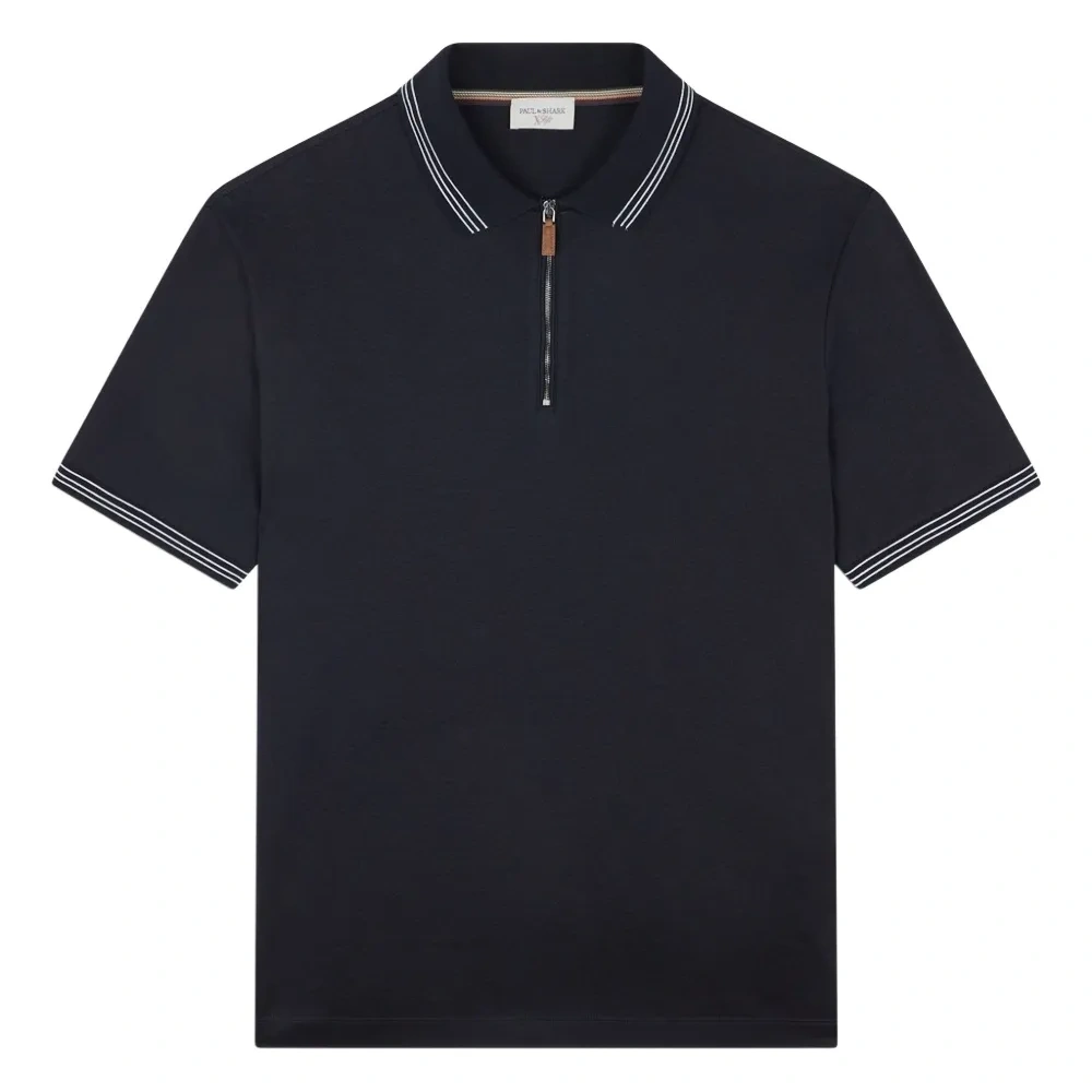 Поло с полосатыми деталями