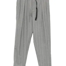 Брюки в полоску с поясом