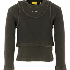 Топ в рубчик с длинными рукавами Топ в рубчик с длинными рукавами