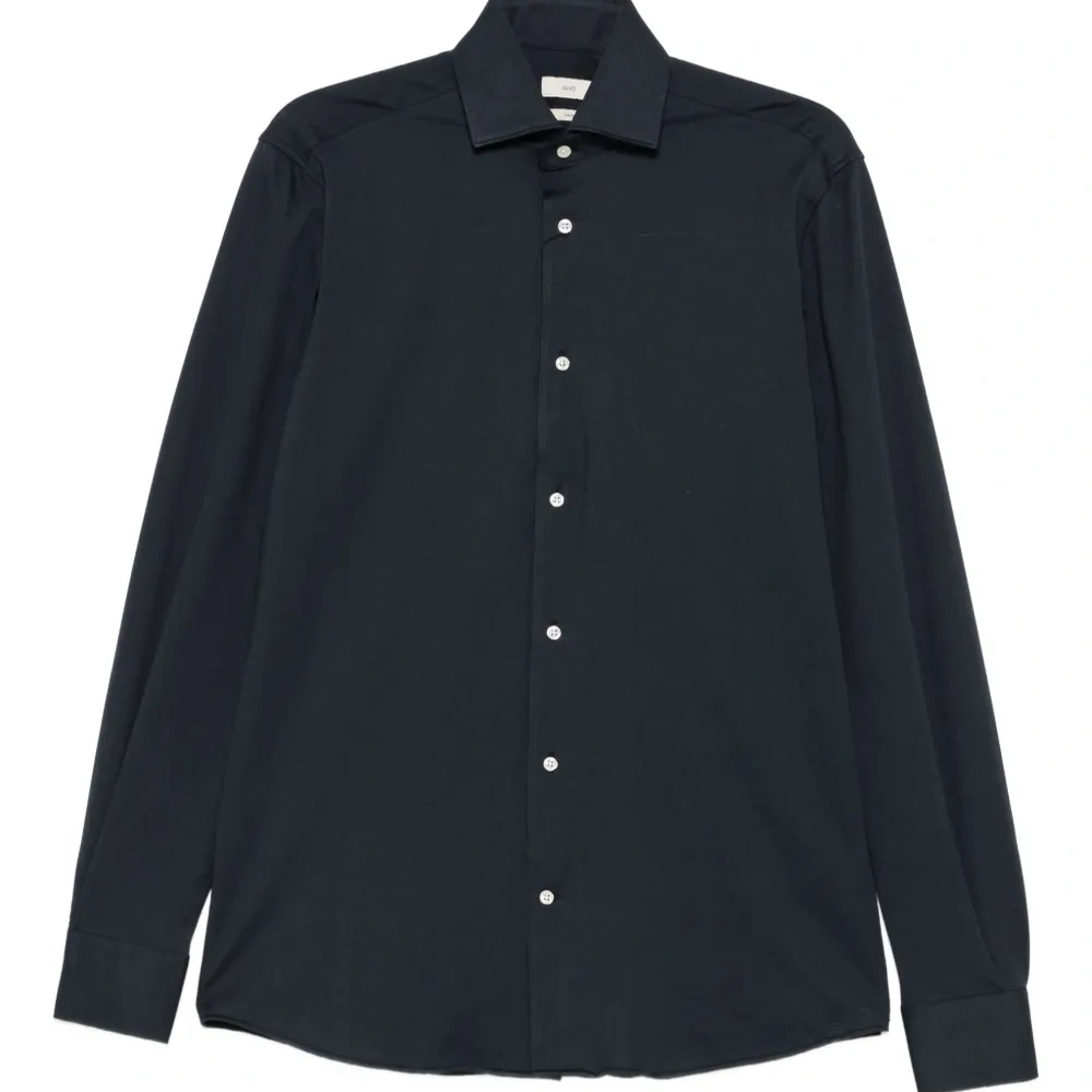 Шелковая рубашка с длинными рукавами