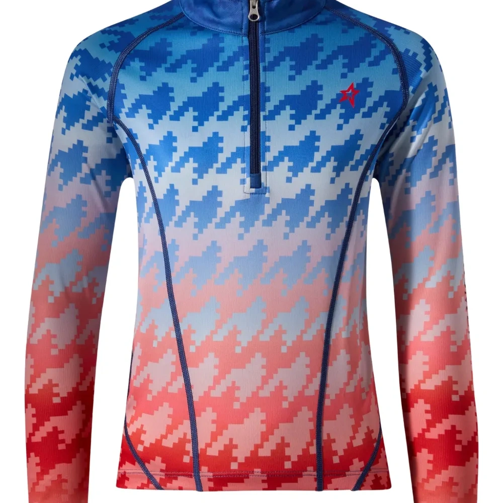 Термо-топ на молнии с узором «гусиная лапка»