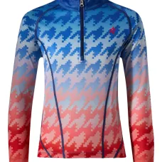 Термо-топ на молнии с узором «гусиная лапка»