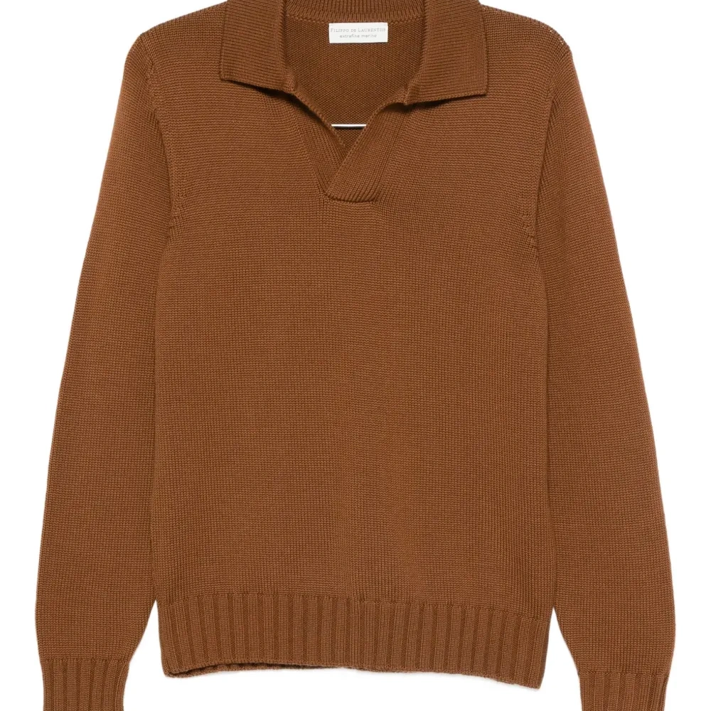 Шерстяной свитер с воротником поло