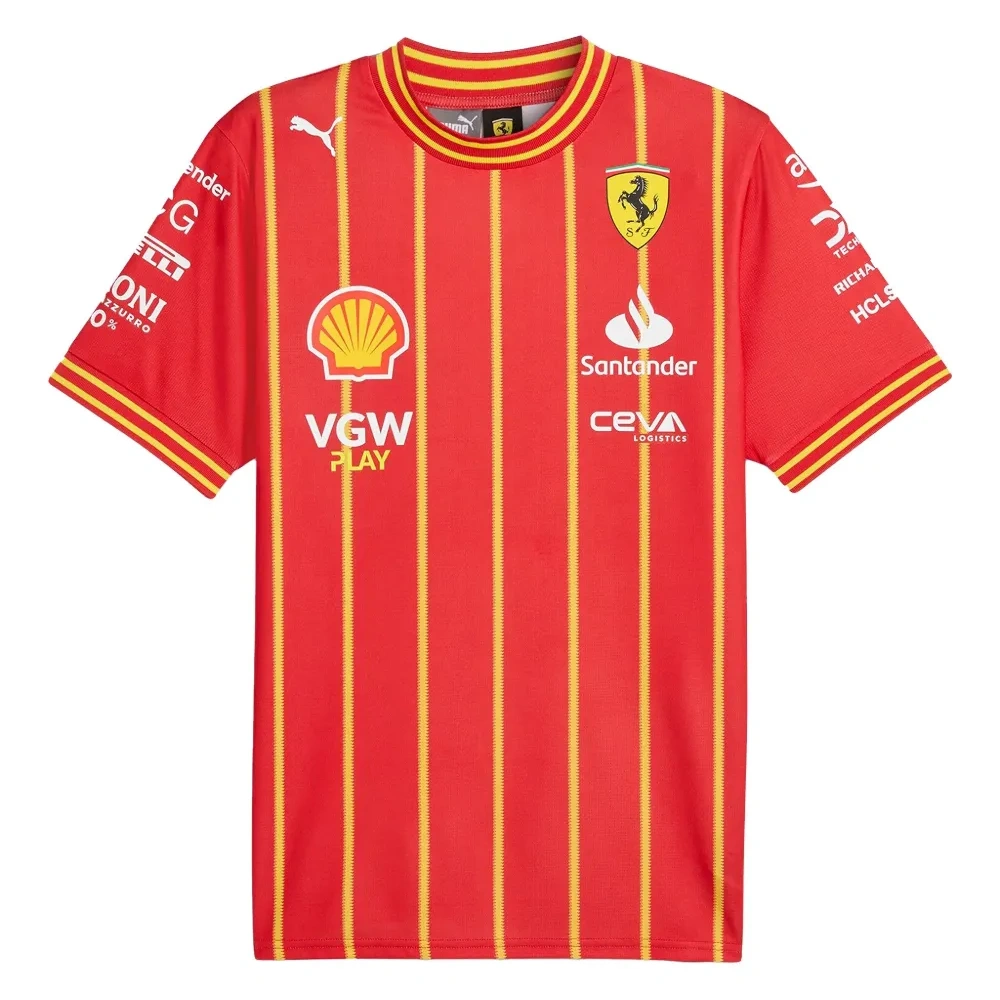 Командная футболка Ferrari в полоску