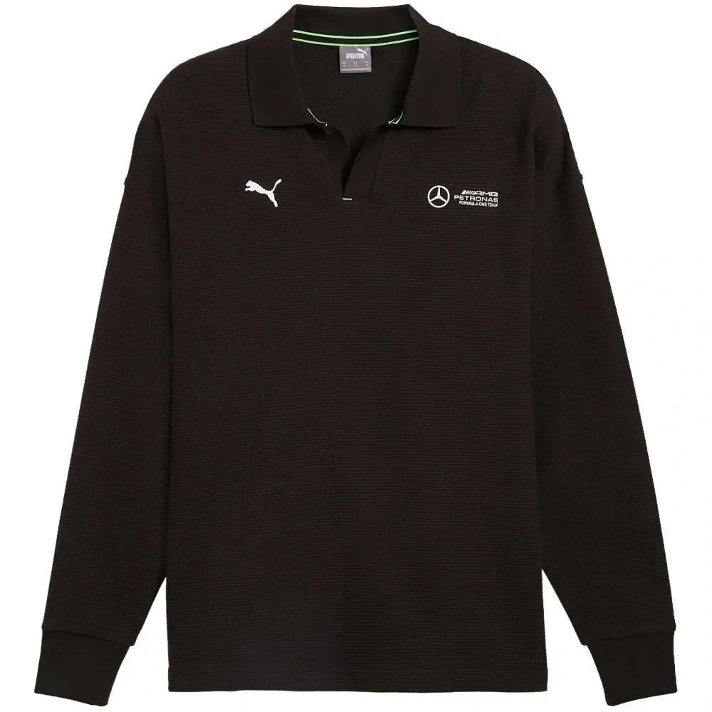 Поло с вышитым логотипом команды Mercedes AMG Petronas F1 Team