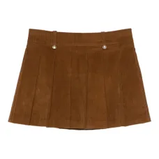 Вельветовая юбка мини со складками