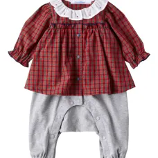 Клетчатый ромпер с оборками