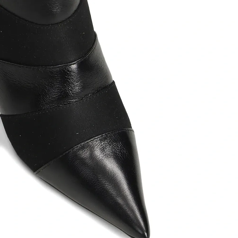 Ботинки на каблуке 80 мм с вставками