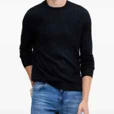 Фактурный свитер с круглым вырезом