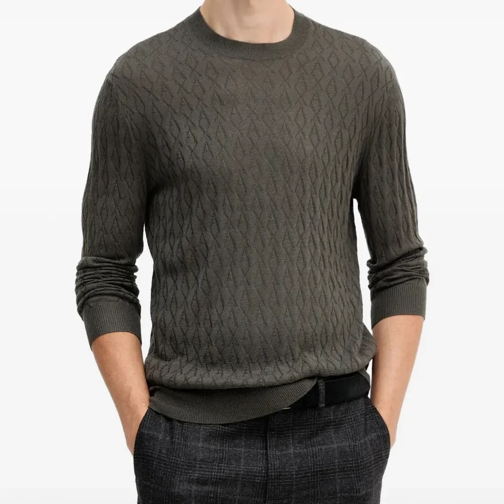 Джемпер с узором и круглым вырезом