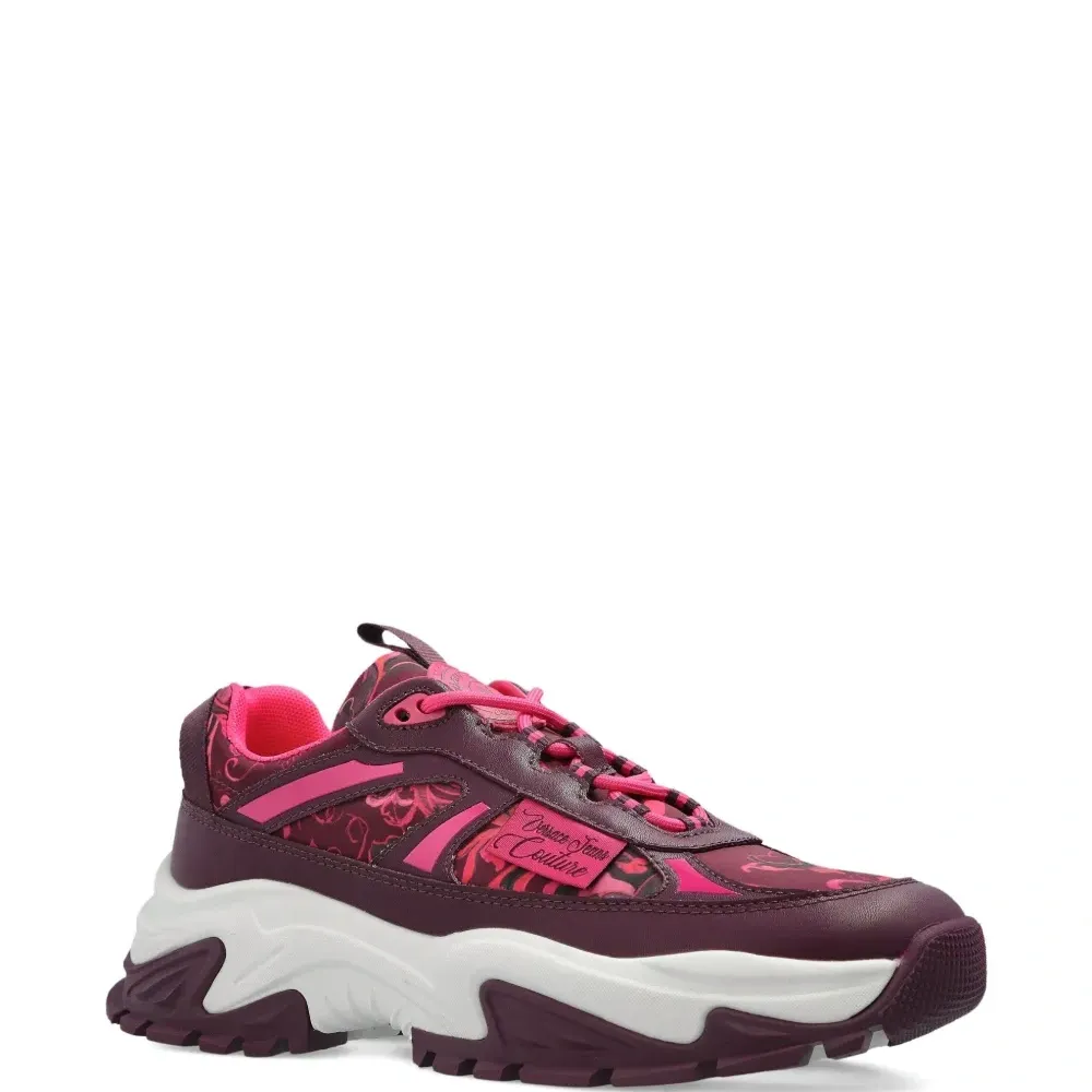 Кроссовки на шнуровке с цветочным принтом