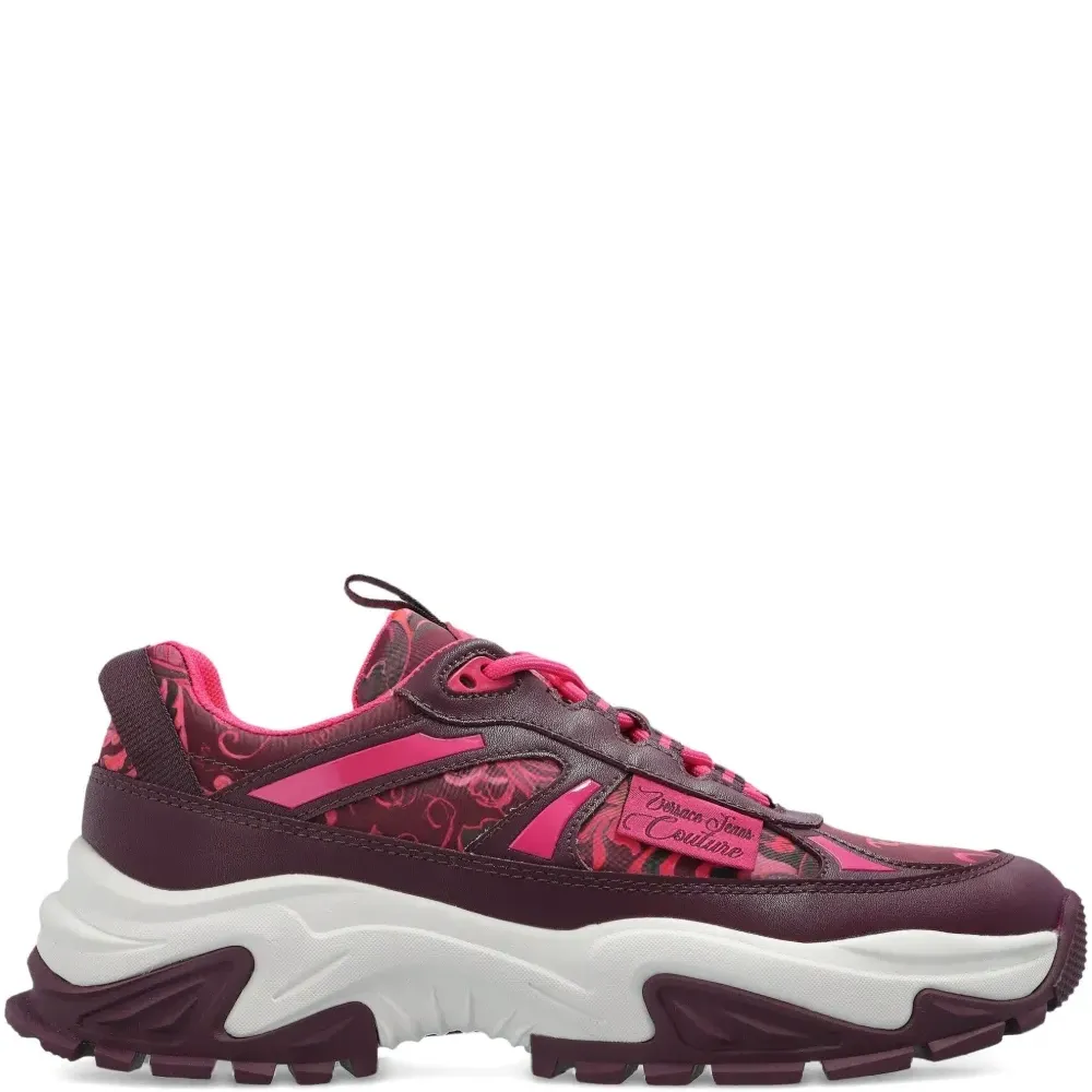 Кроссовки на шнуровке с цветочным принтом