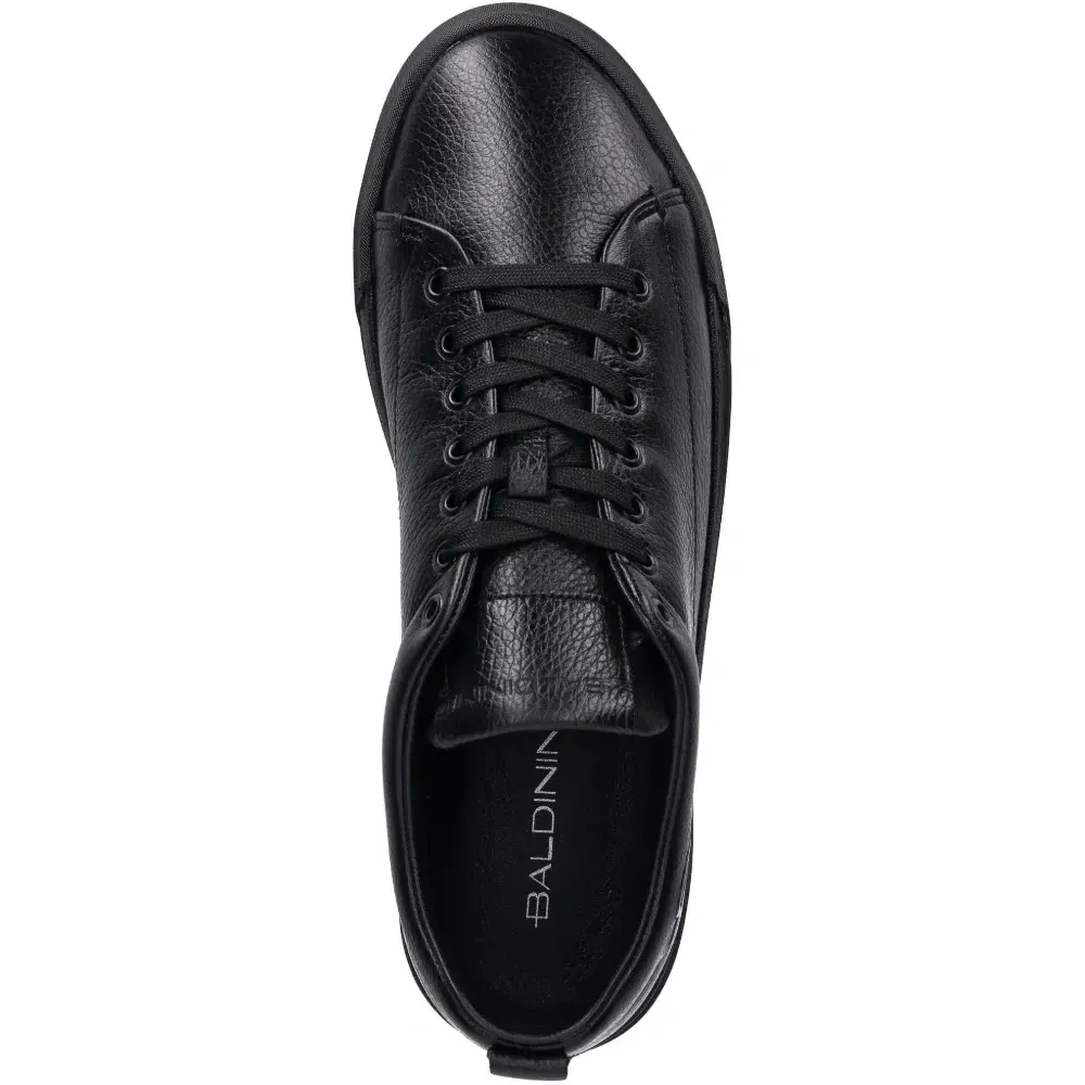 Кожаные кеды на шнуровке