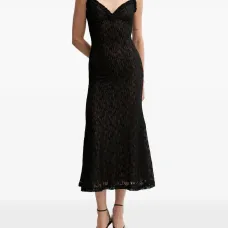 Миди-платье с рюшами и кружевом Миди-платье с рюшами и кружевом