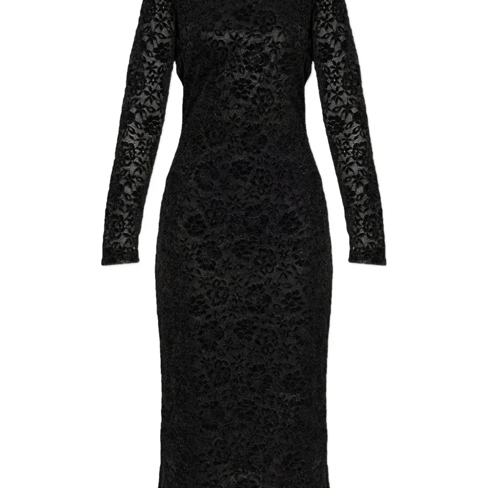 Кружевное миди-платье с длинными рукавами