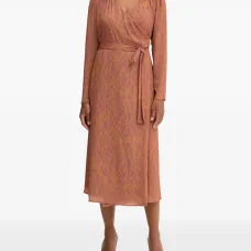 Платье миди с длинными рукавами