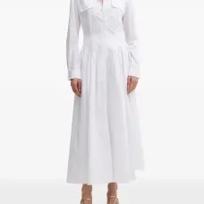 Платье-рубашка миди с длинными рукавами