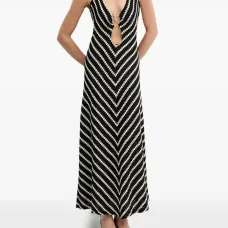 Платье миди в полоску с кольцом