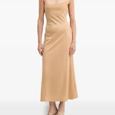 Атласное миди-платье-комбинация