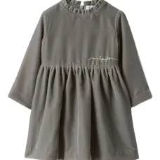 Вельветовое платье с оборками