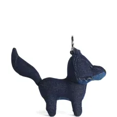 Брелок для сумки из денима в виде лисы