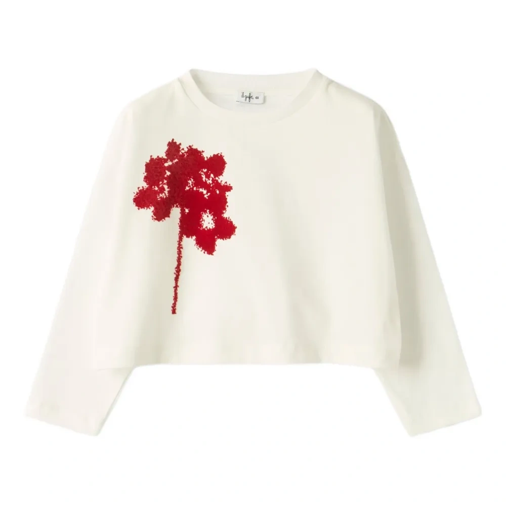 Футболка с длинными рукавами и цветочным принтом