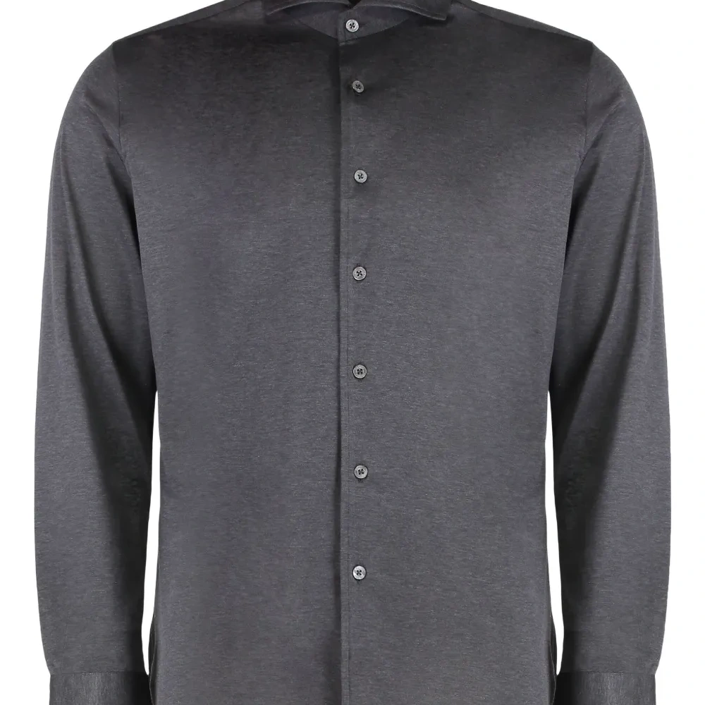 Хлопковая рубашка с длинными рукавами