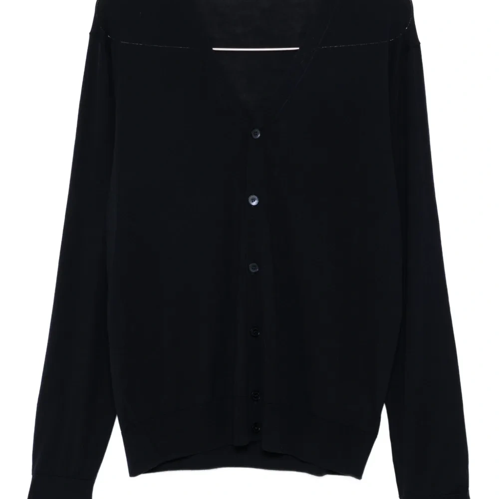 Кардиган из шерсти с V-образным вырезом