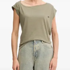 Футболка с подплечниками и круглым вырезом Футболка с подплечниками и круглым вырезом