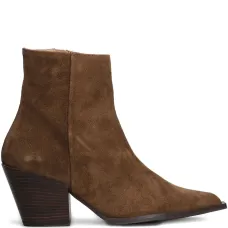 Ботильоны на блочном каблуке с заострённым носком