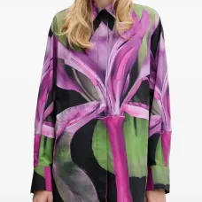 Рубашка с цветочным принтом и узлом Рубашка с цветочным принтом и узлом