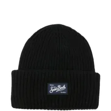 Вязаная шапка-лобстер в рубчик цвета "берри"