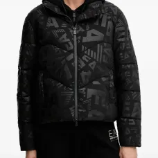 Пуховик с монограммным принтом