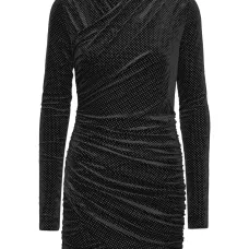 Бархатное платье с длинными рукавами