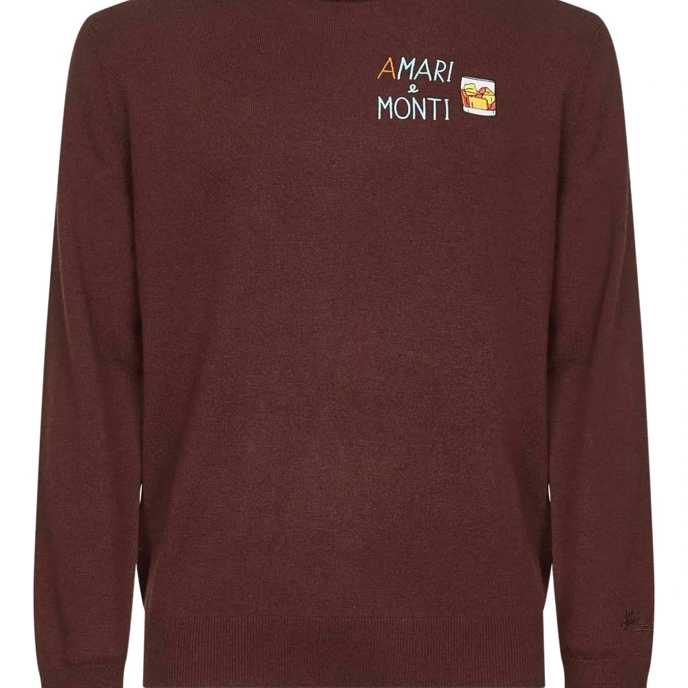 Свитер с вышитым логотипом и круглым вырезом