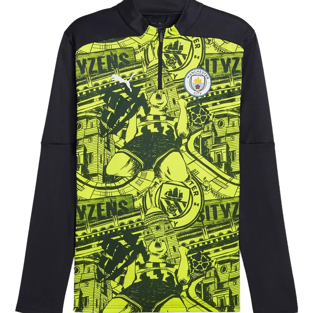 Футболка с молнией и графическим принтом Manchester City