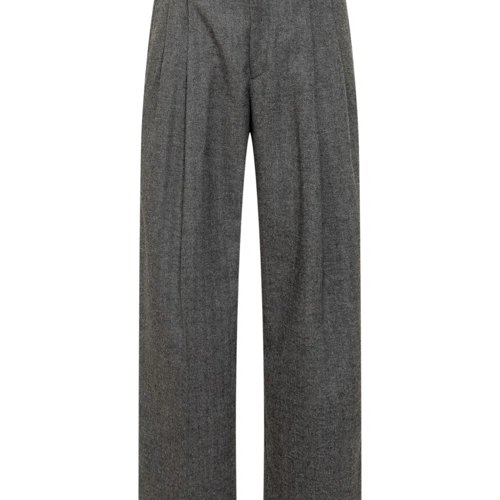 Плиссированные шерстяные брюки