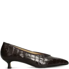 Туфли-лодочки с заострённым носком под кожу крокодила