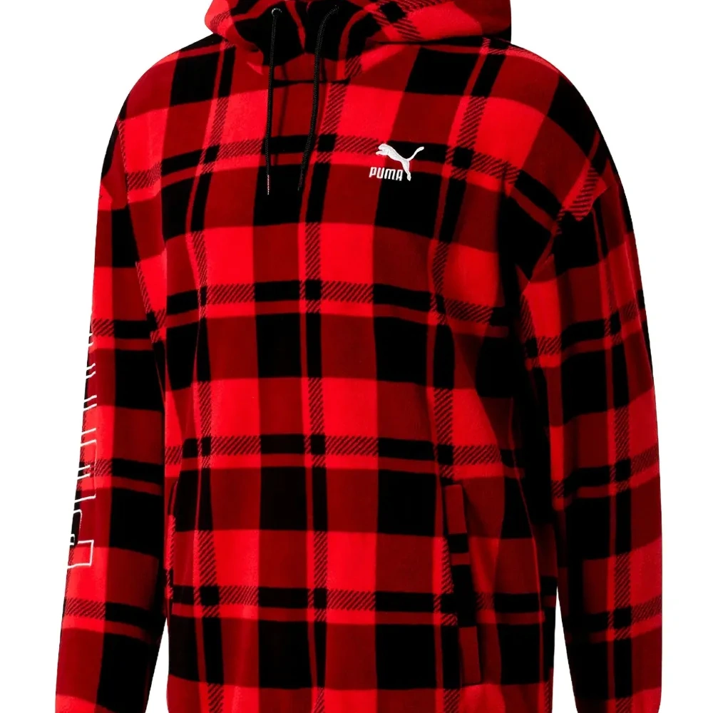 Худи с шнурком и клетчатым узором