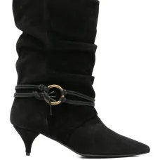 Замшевые ботильоны со сборками Замшевые ботильоны со сборками