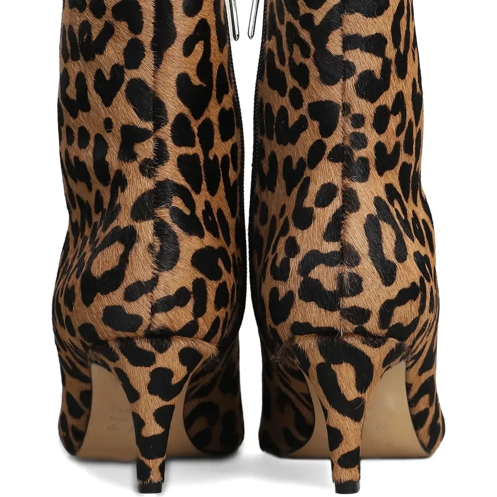 Ботинки на молнии с анималистичным принтом и каблуком 63 мм Ботинки на молнии с анималистичным принтом и каблуком 63 мм