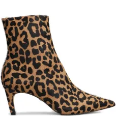 Ботинки на молнии с анималистичным принтом и каблуком 63 мм