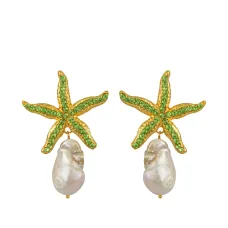 Серьги "Морская звезда" с жемчугом Mariana