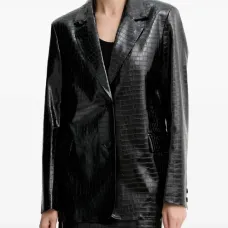 Блейзер с тиснением под кожу крокодила