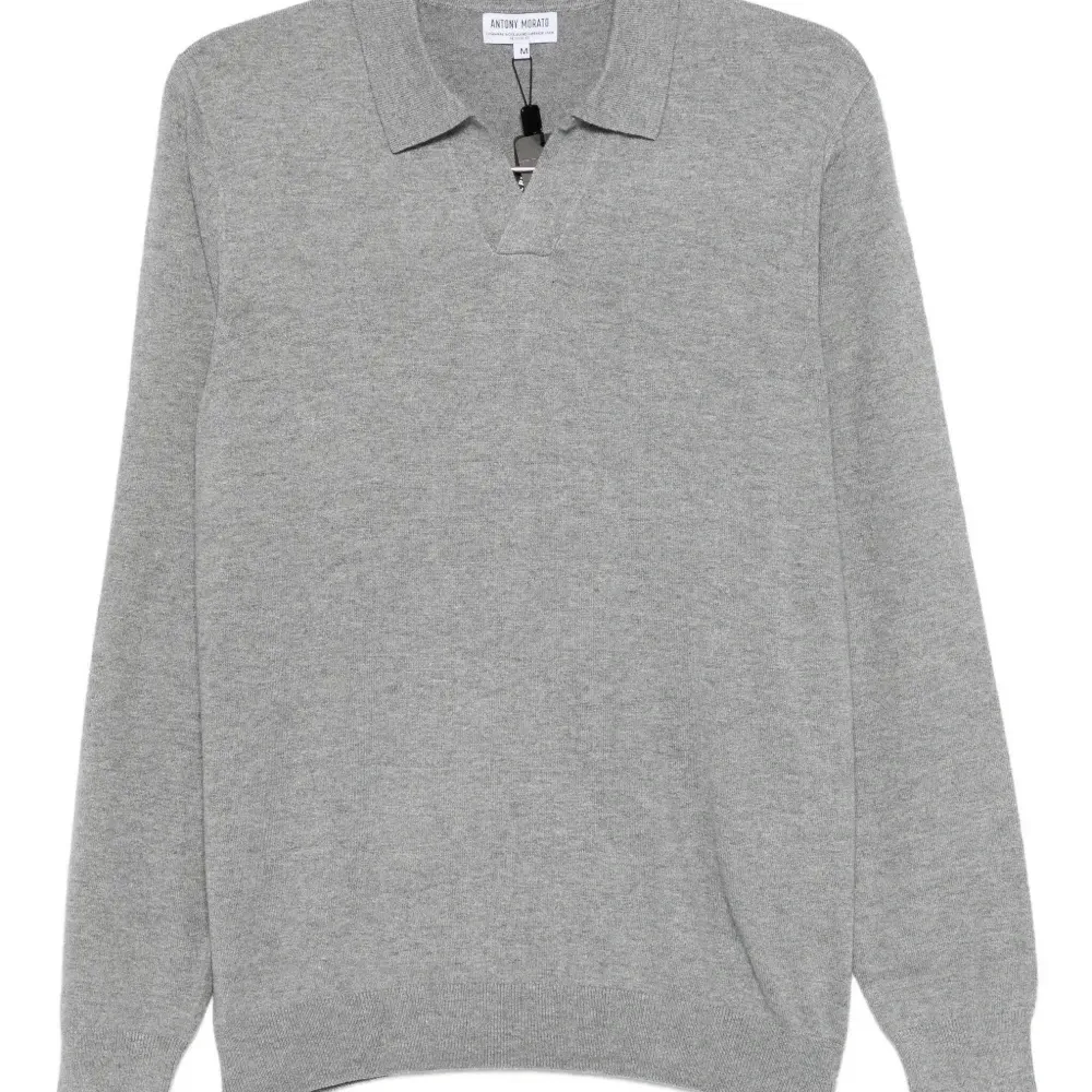 Вязаный свитер с воротником поло